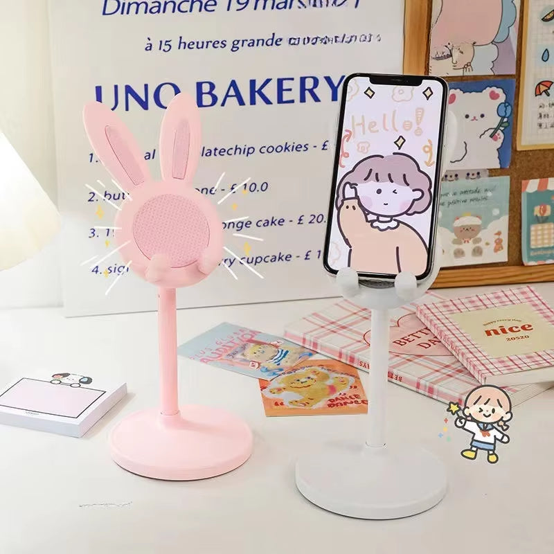 Cute Adjustable Rabbit Phone Stand – Stylish Desktop Accessory for Your Mobile Devices