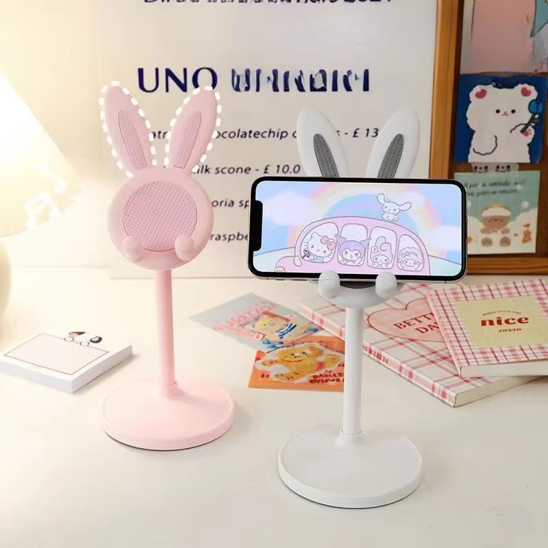 Cute Adjustable Rabbit Phone Stand – Stylish Desktop Accessory for Your Mobile Devices