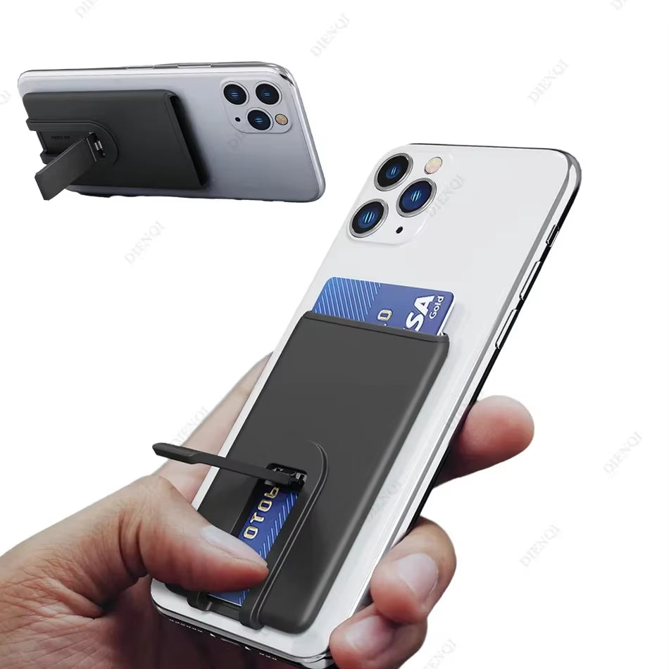 Versatile Silicone Credit Card Holder & Pop-Up Phone Stand for Mobile Devices – Perfect Desk Accessory!