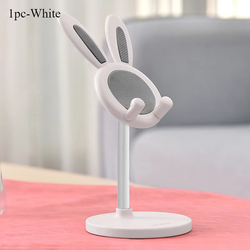 Cute Adjustable Rabbit Phone Stand – Stylish Desktop Accessory for Your Mobile Devices