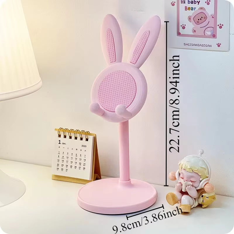 Cute Adjustable Rabbit Phone Stand – Stylish Desktop Accessory for Your Mobile Devices
