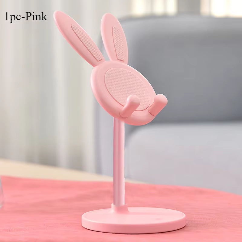 Cute Adjustable Rabbit Phone Stand – Stylish Desktop Accessory for Your Mobile Devices