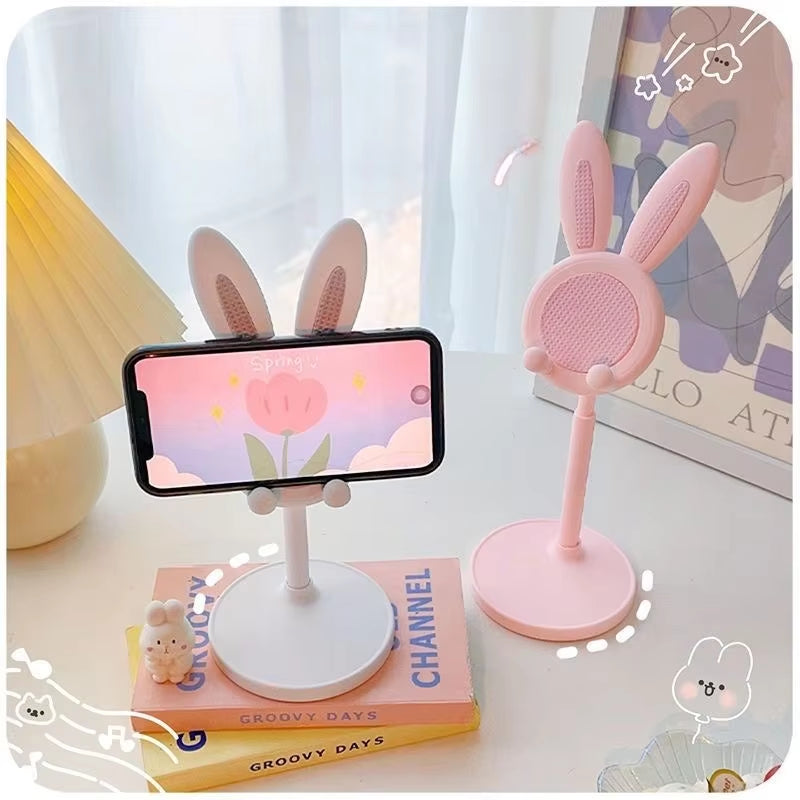 Cute Adjustable Rabbit Phone Stand – Stylish Desktop Accessory for Your Mobile Devices