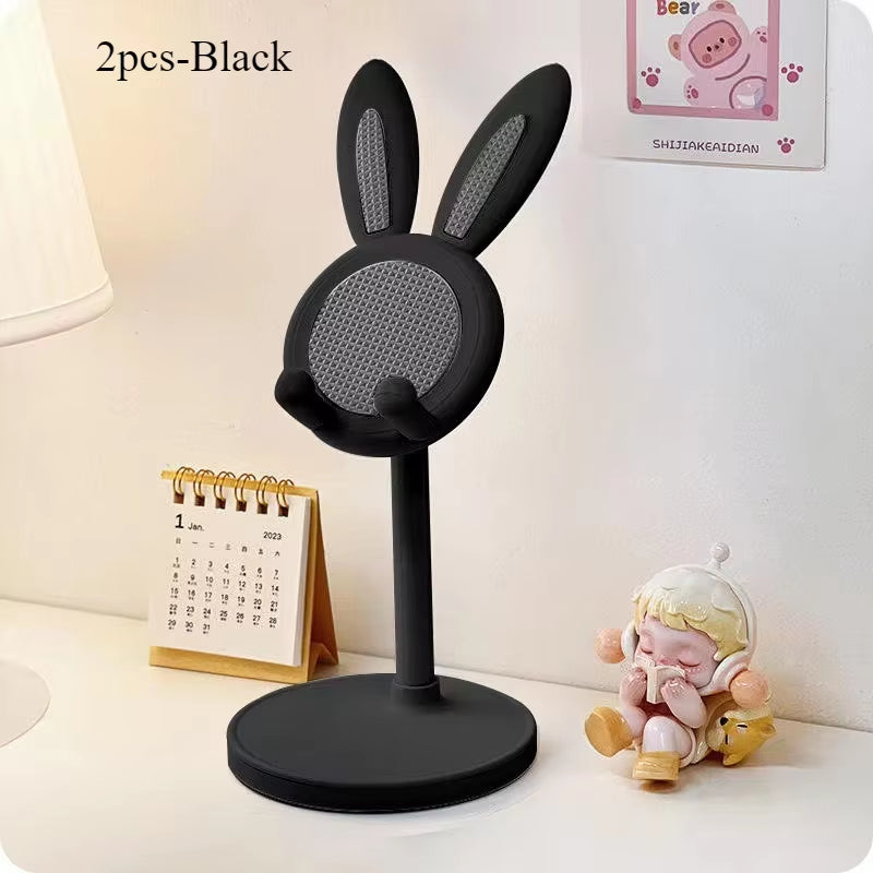Cute Adjustable Rabbit Phone Stand – Stylish Desktop Accessory for Your Mobile Devices