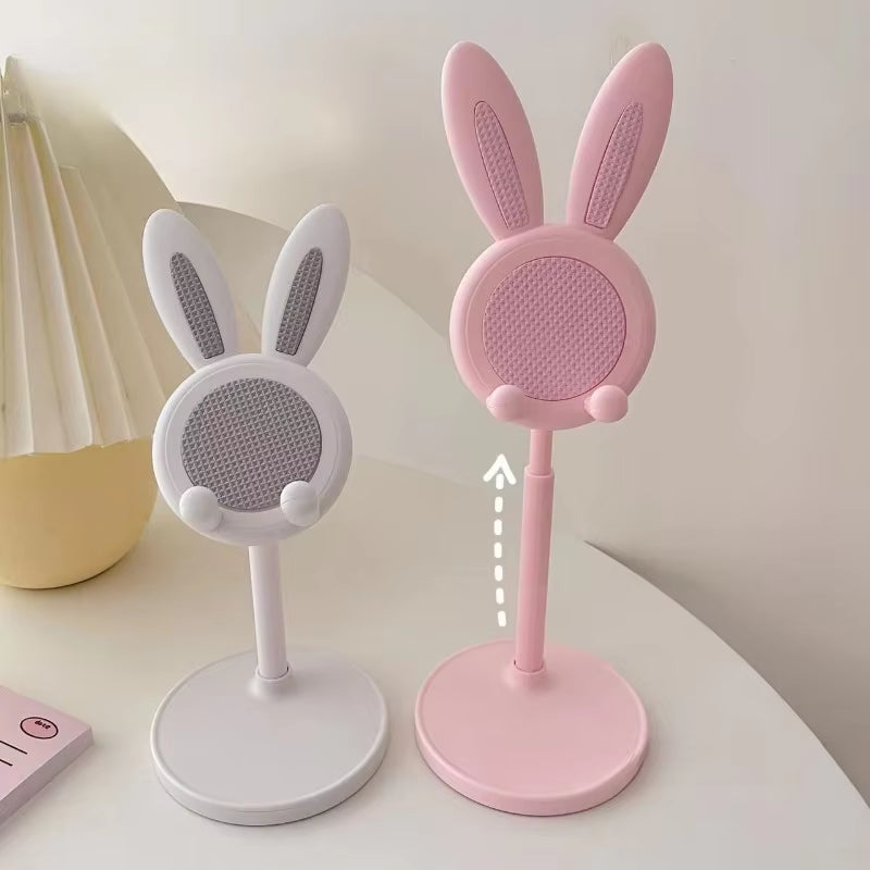 Cute Adjustable Rabbit Phone Stand – Stylish Desktop Accessory for Your Mobile Devices