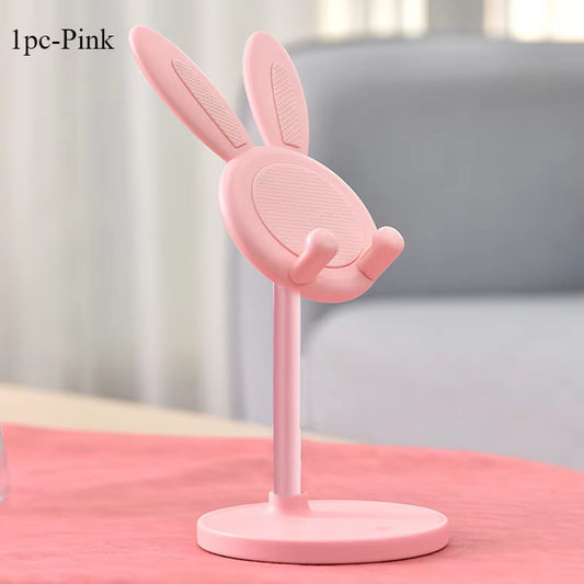 Cute Adjustable Rabbit Phone Stand – Stylish Desktop Accessory for Your Mobile Devices