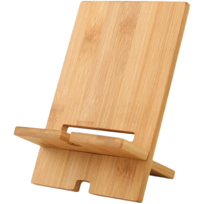 Sleek Wooden Lazy Phone Stand - Stylish Desktop Holder & Charging Bracket for Smartphones & Tablets